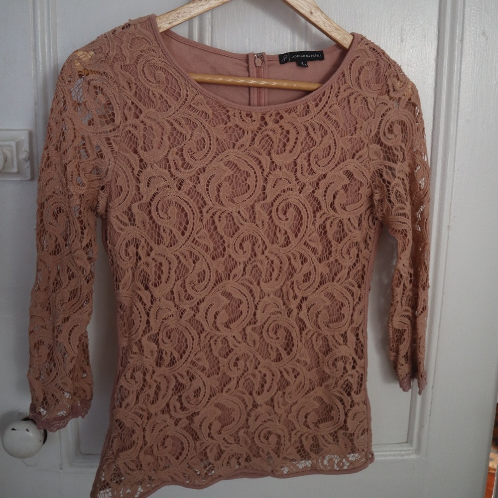 Adrianna Papell Lace Top | Soft blush | S